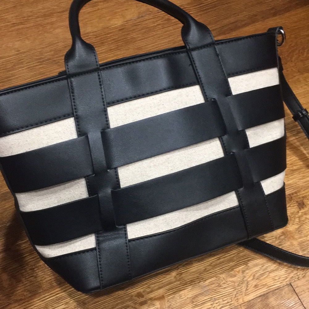 Miztique faux leather and cotton purse bag